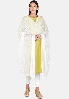 White Embroidered Dupatta