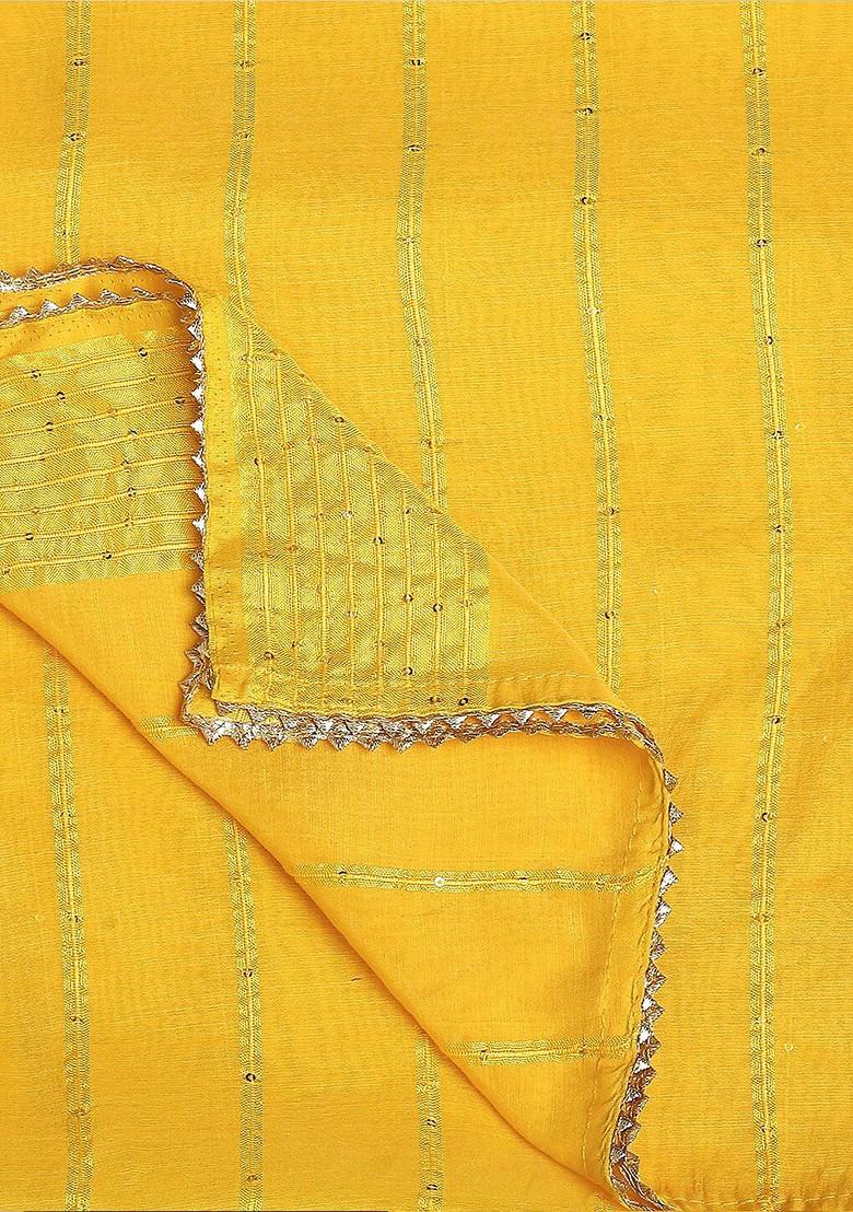 Striped Dupatta With Sequinned