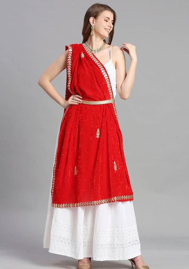 Velvet Dupatta With Gotta Patti