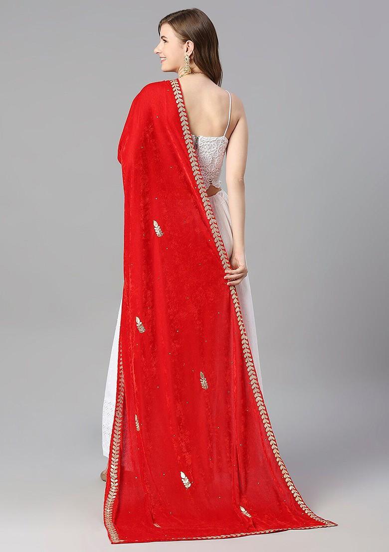 Velvet Dupatta With Gotta Patti