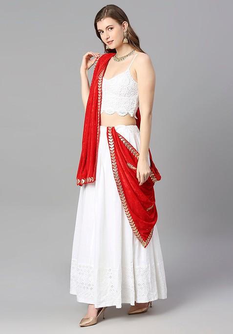 Velvet Dupatta With Gotta Patti