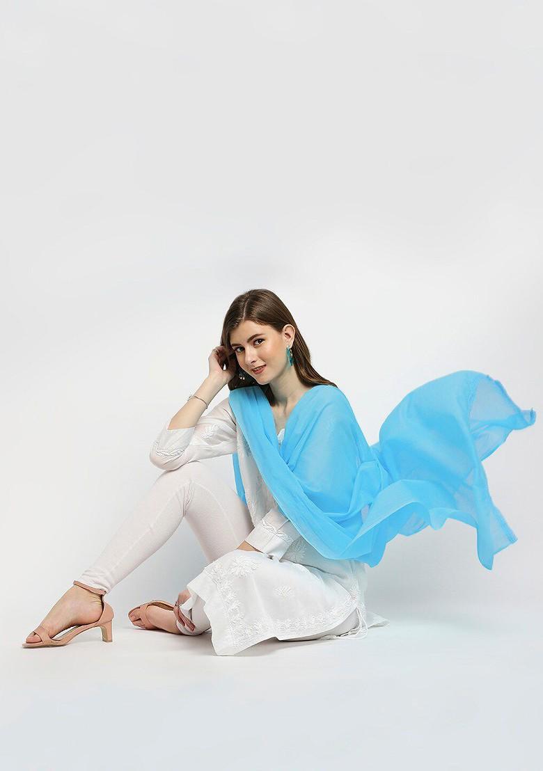 Blue Pure Cotton Dupatta