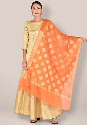 Ethnic Motifs Woven Design Dupatta With Zari
