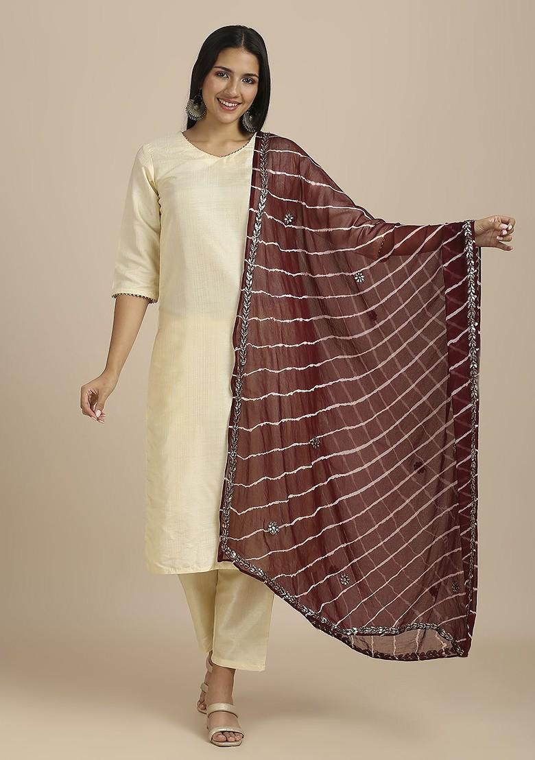 Leheriya Printed Embellished Dupatta