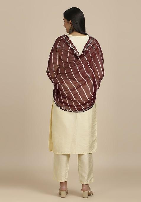 Leheriya Printed Embellished Dupatta