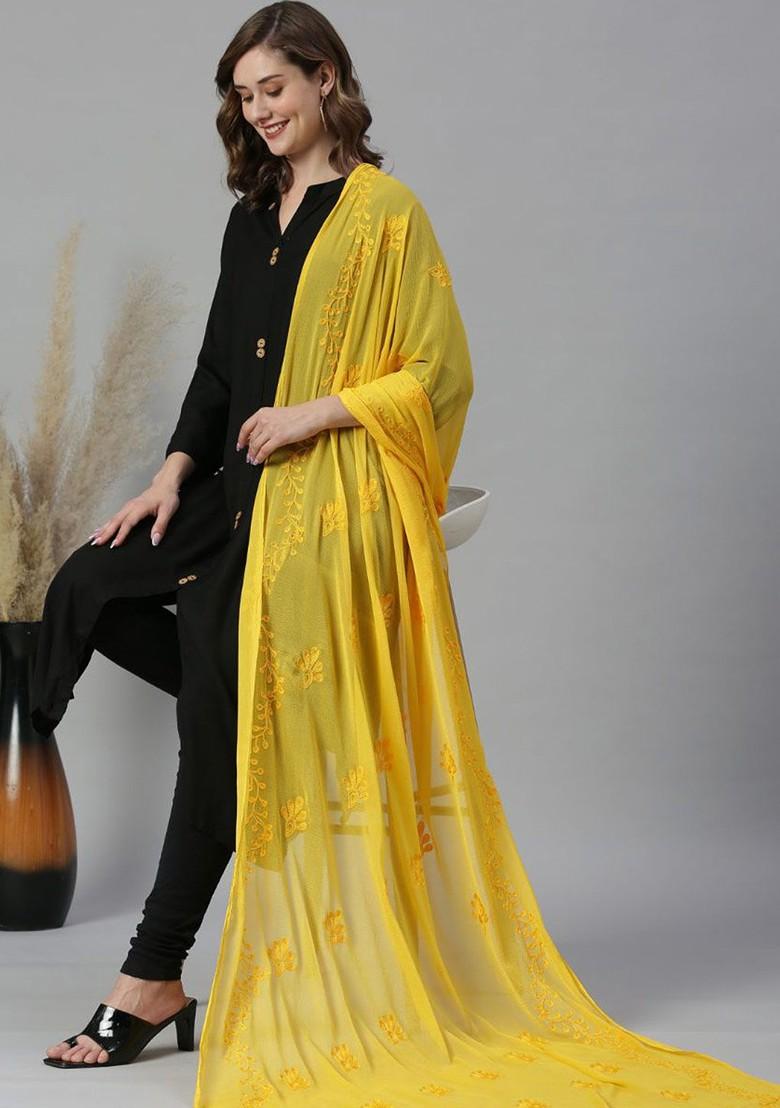 Embroidered Chiffon Dupatta