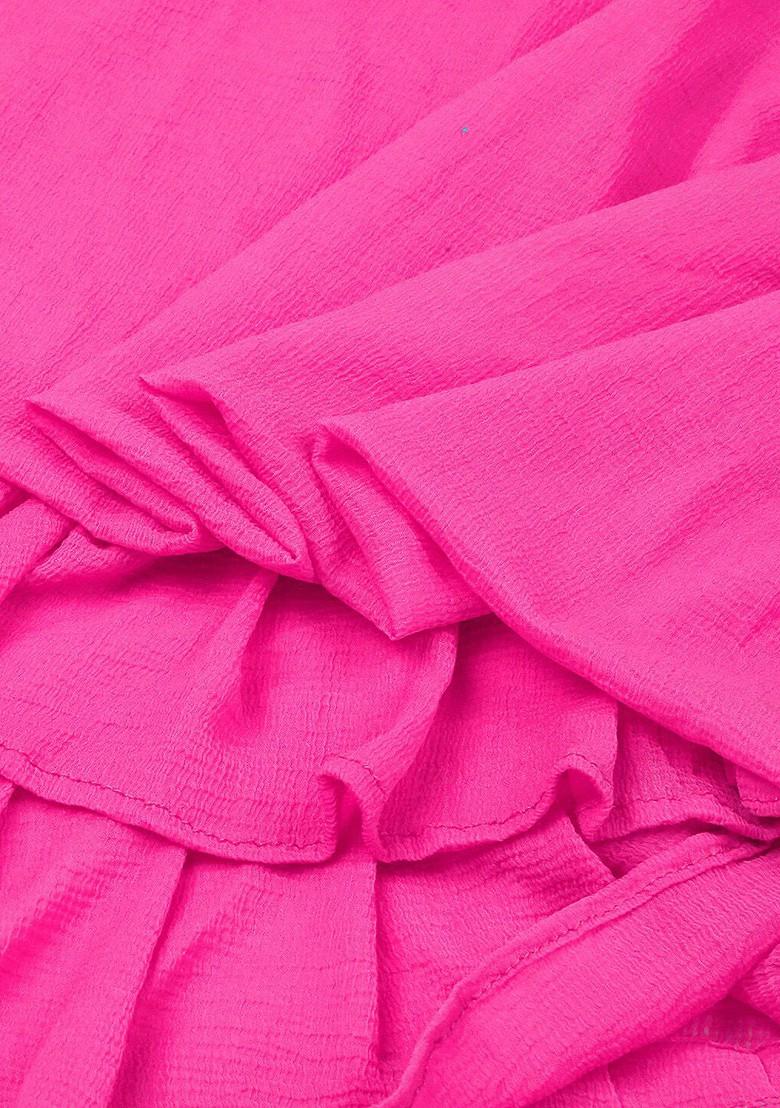 Fuchsia Ruffled Dupatta