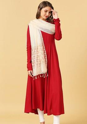 Geometric Woven Design Organza Dupatta