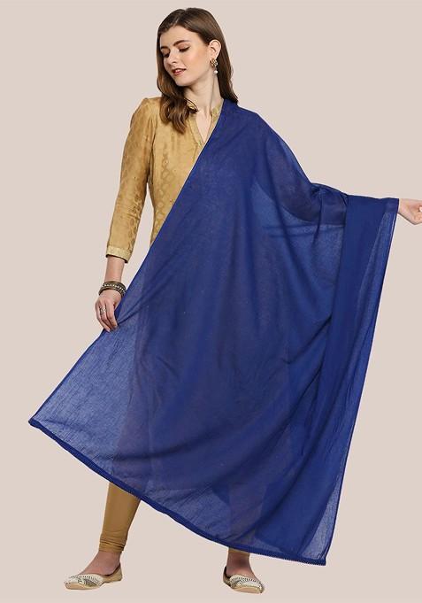 Blue Pure Cotton Dupatta