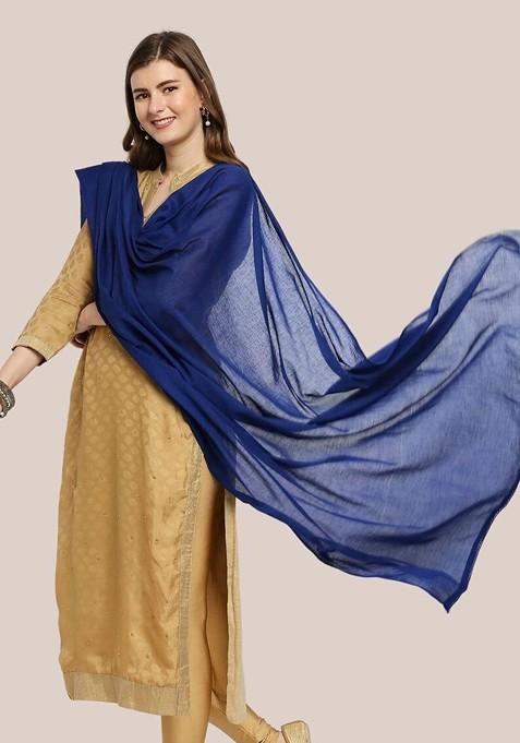 Blue Pure Cotton Dupatta