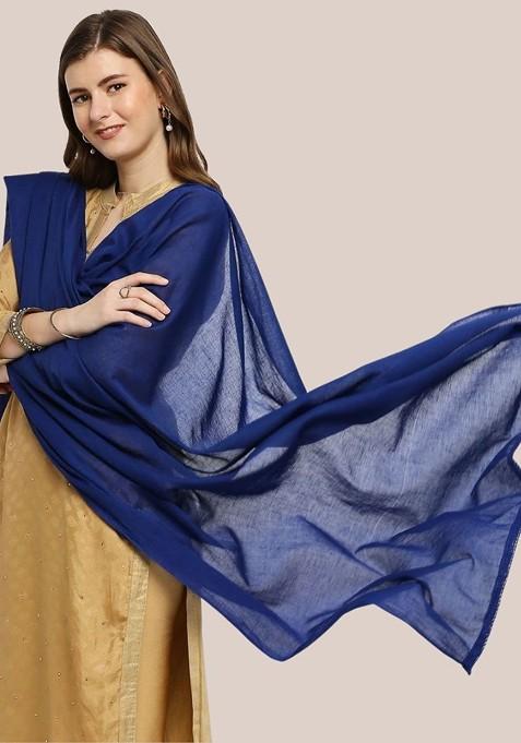 Blue Pure Cotton Dupatta
