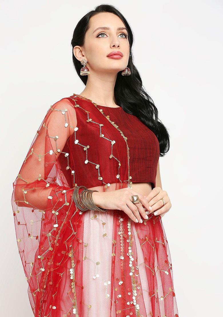 Ethnic Motifs Embroidered Dupatta With Gotta Patti