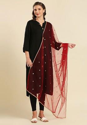 Seqinned Embellished Net Dupatta