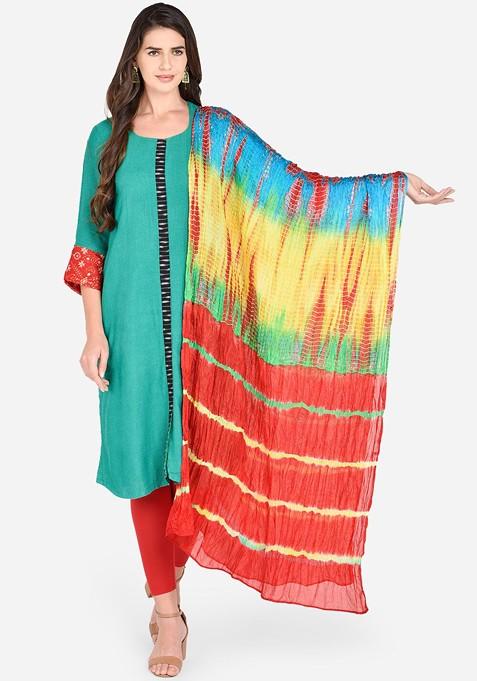 Multicoloured Leheriya Dupatta