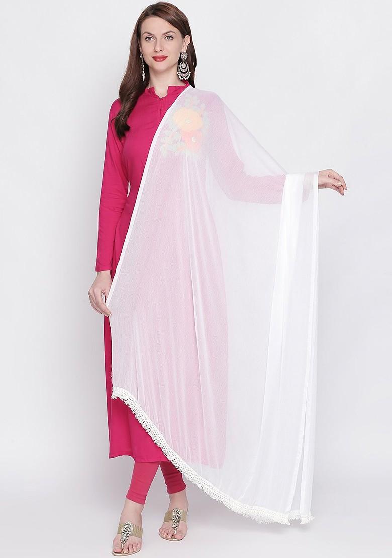White Dyed Dupatta