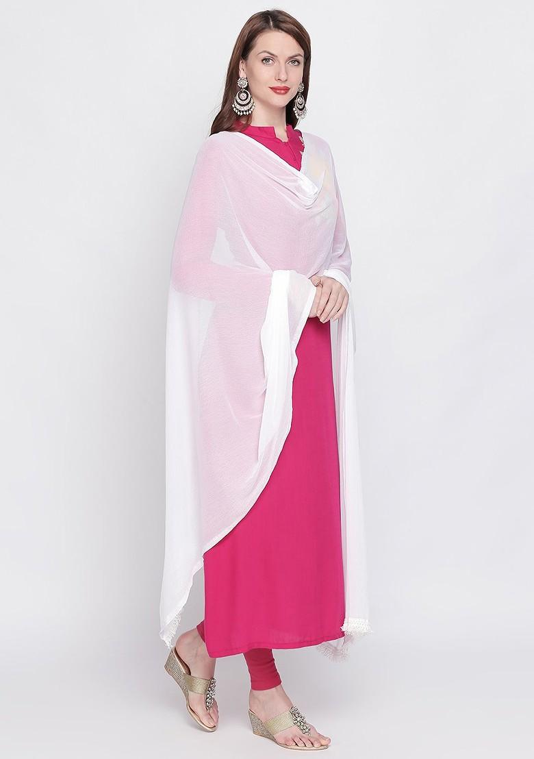 White Dyed Dupatta