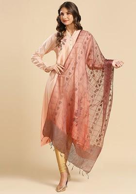 Ethnic Motifs Woven Design Organza Dupatta