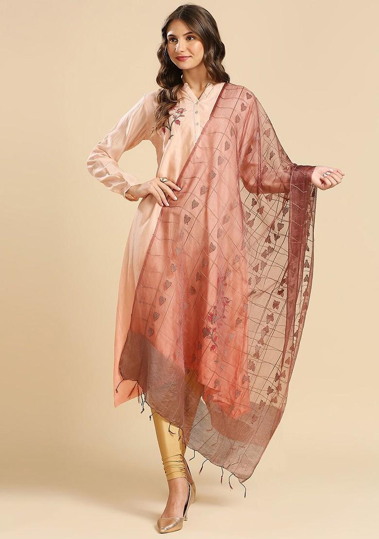 Ethnic Motifs Woven Design Organza Dupatta