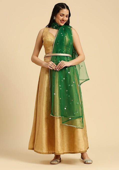 Embellished Sequinned Net Dupatta