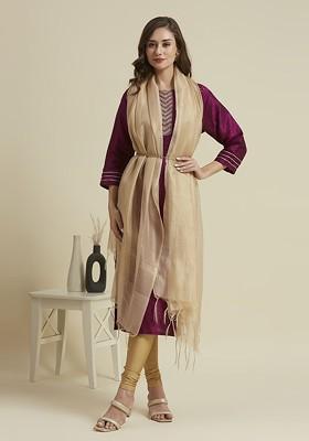 Self Design Zari Dupatta