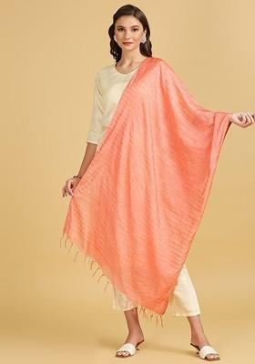 Striped Cotton Silk Sequinned Dupatta