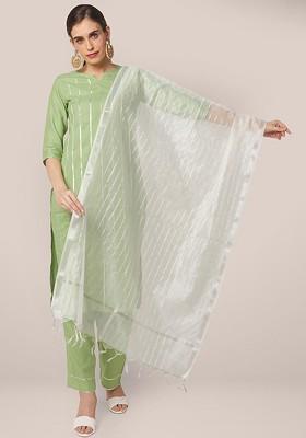 Striped Silk Blend Dupatta