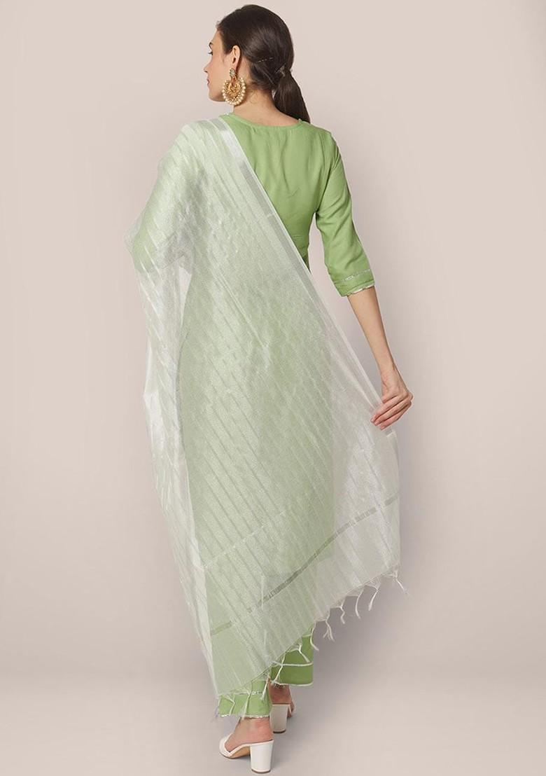 Striped Silk Blend Dupatta