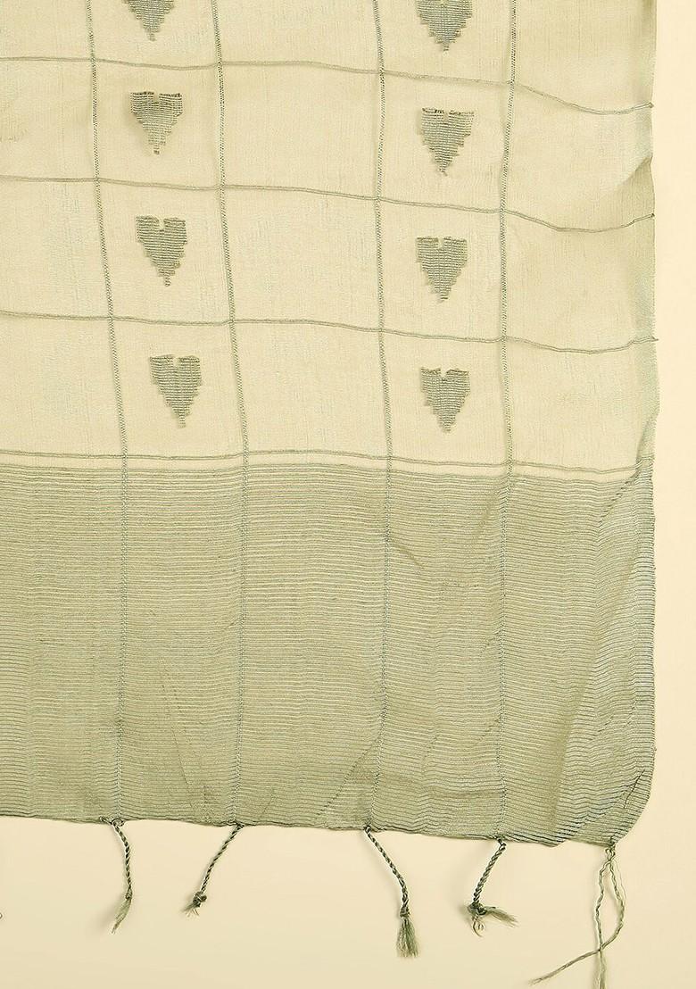 Ethnic Motifs Woven Designed Organza Dupatta