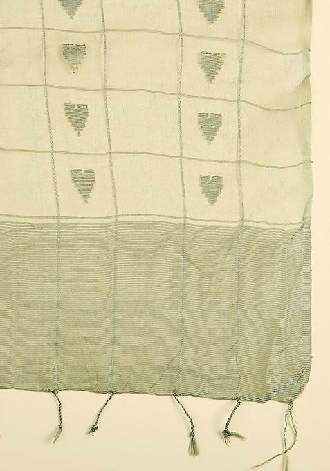 Ethnic Motifs Woven Designed Organza Dupatta