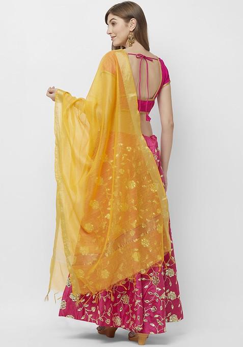 Women Yellow Solid Dupatta