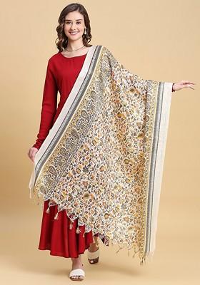 Floral Printed Art Silk Dupatta