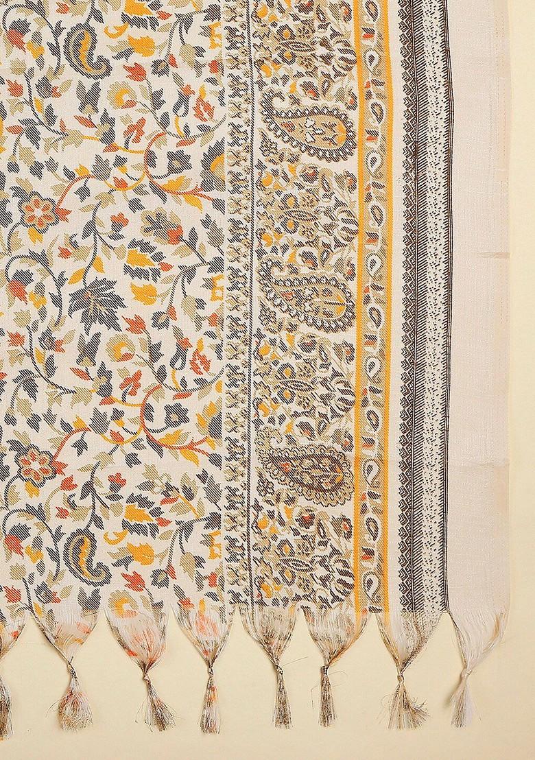 Floral Printed Art Silk Dupatta