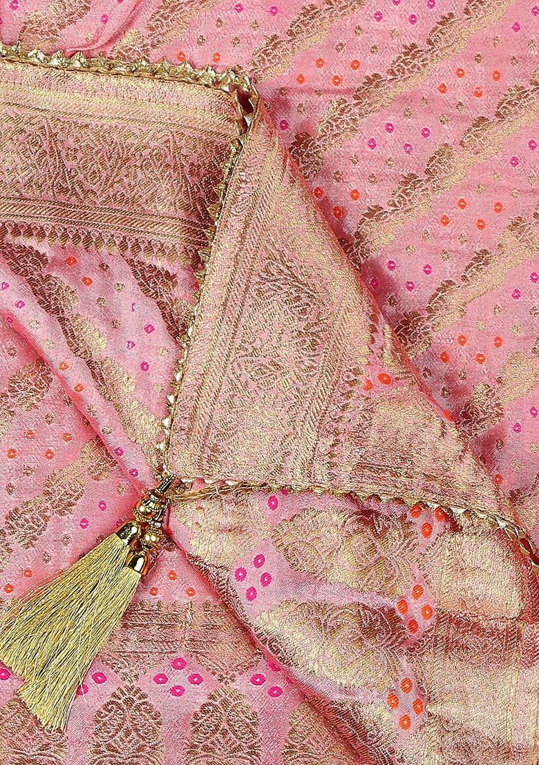 Ethnic Motifs Woven Design Zari Banarasi Dola Silk Dupatta