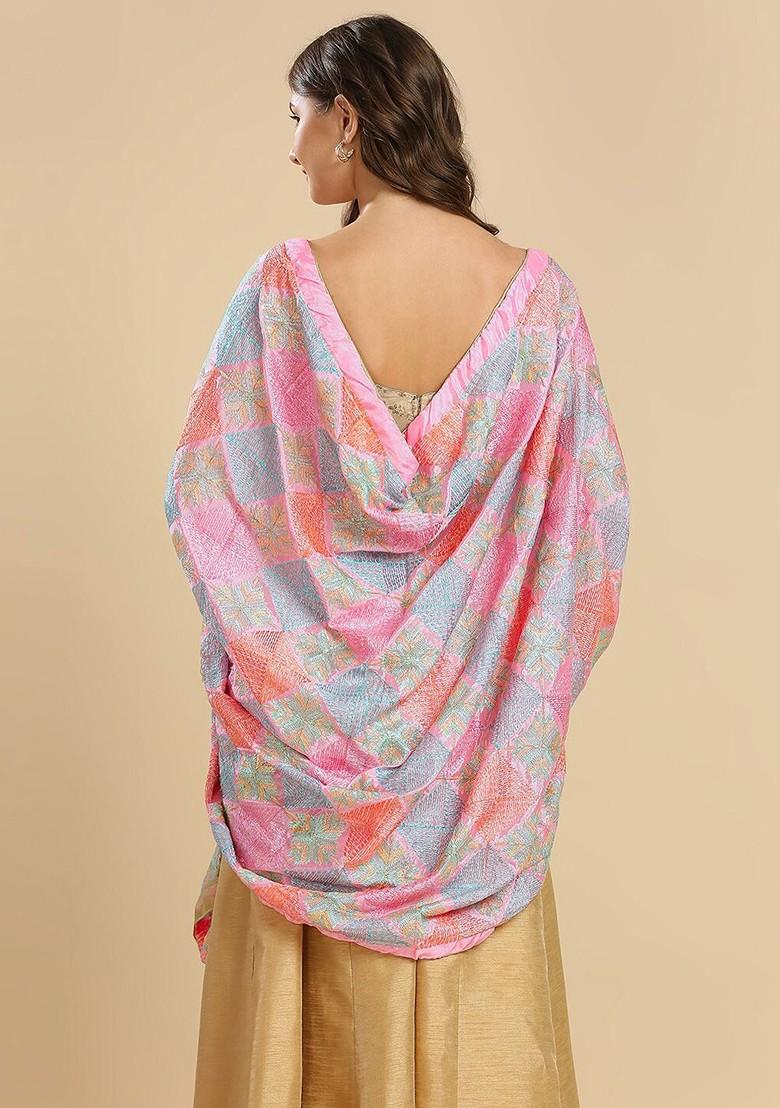 Ethnic Motifs Chiffon Phulkari Dupatta
