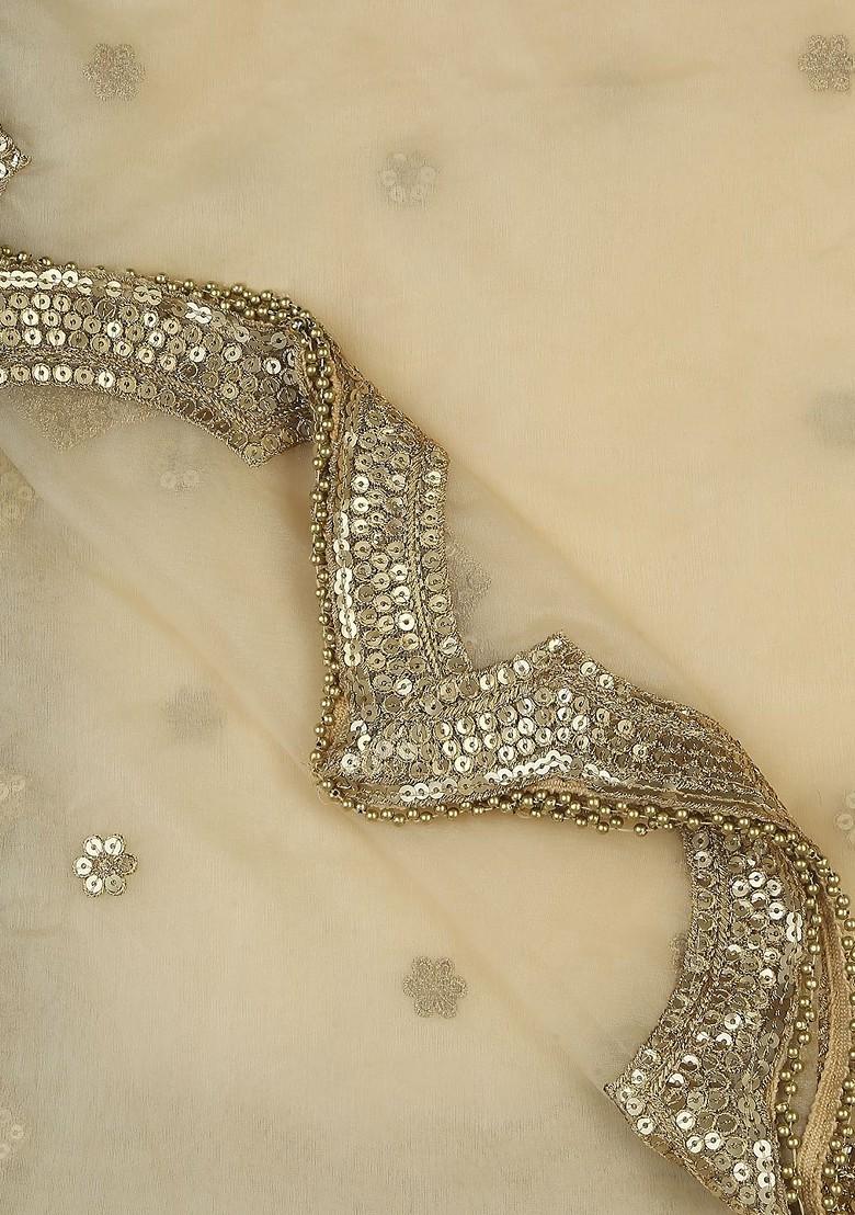 Ethnic Motifs Embroidered Sequinned Organza Dupatta