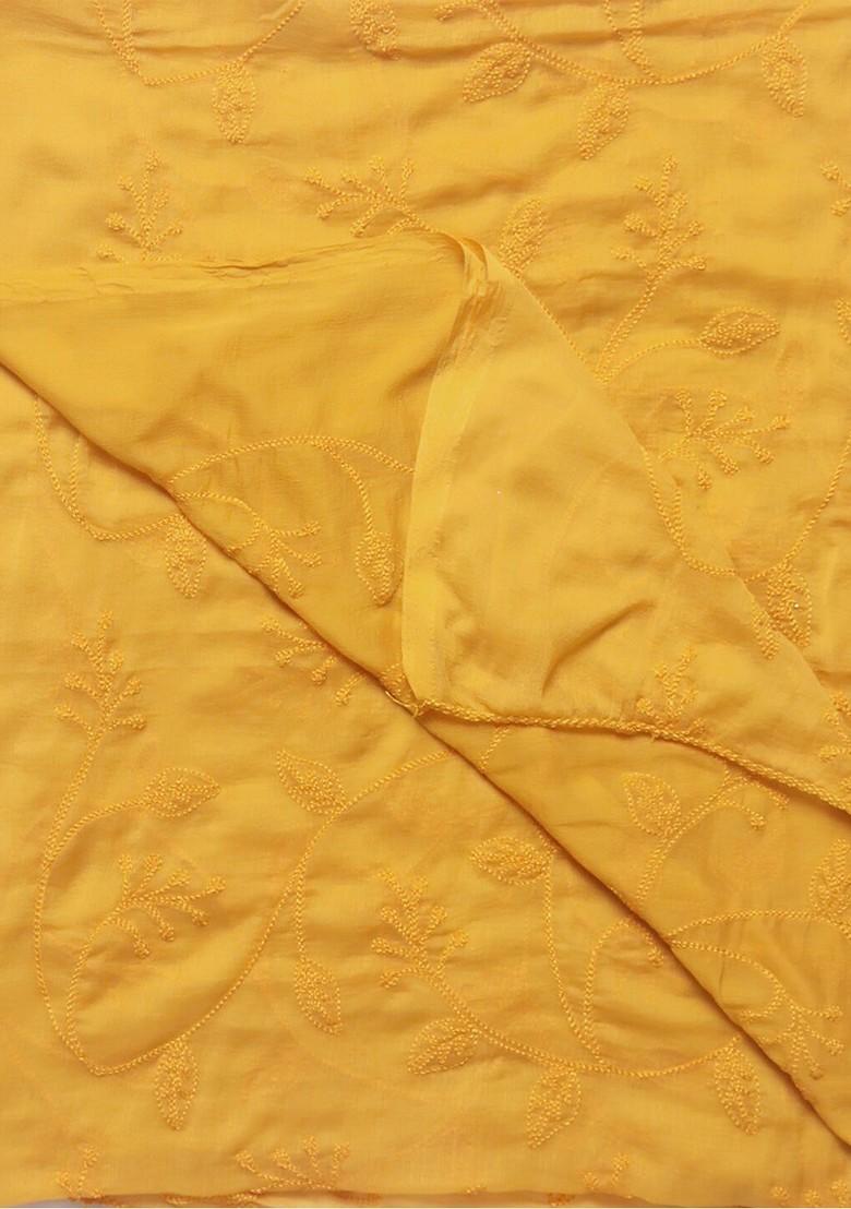 Mustard Yellow Embroidered Dupatta