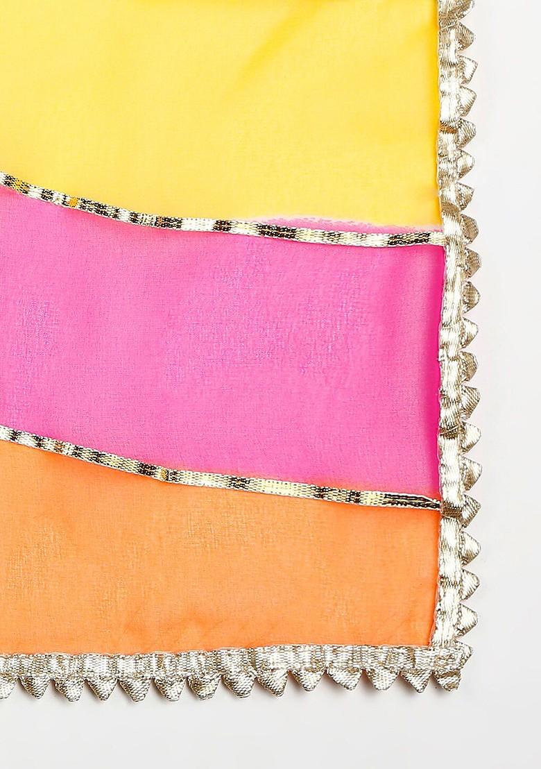 Striped Dupatta With Gotta Patti