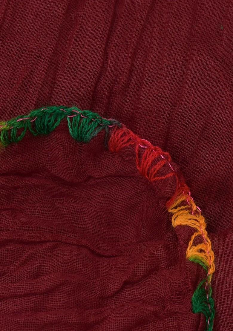 Black Poly Blend Pack Of 5 White Dupattas