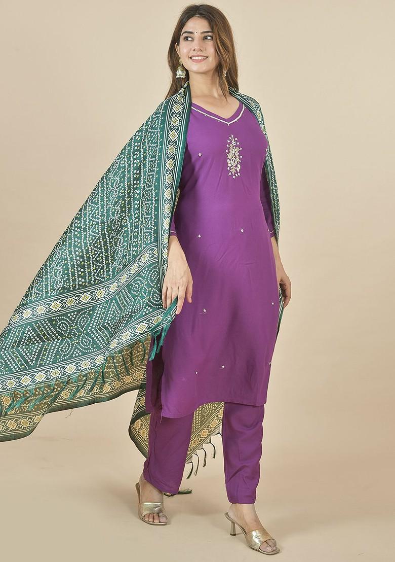 Green Poly Blend Bandhani Printed Dupatta