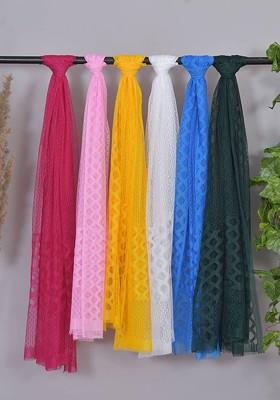 Red Poly Blend Selection Of 6 Geometric Woven Design Dupattas