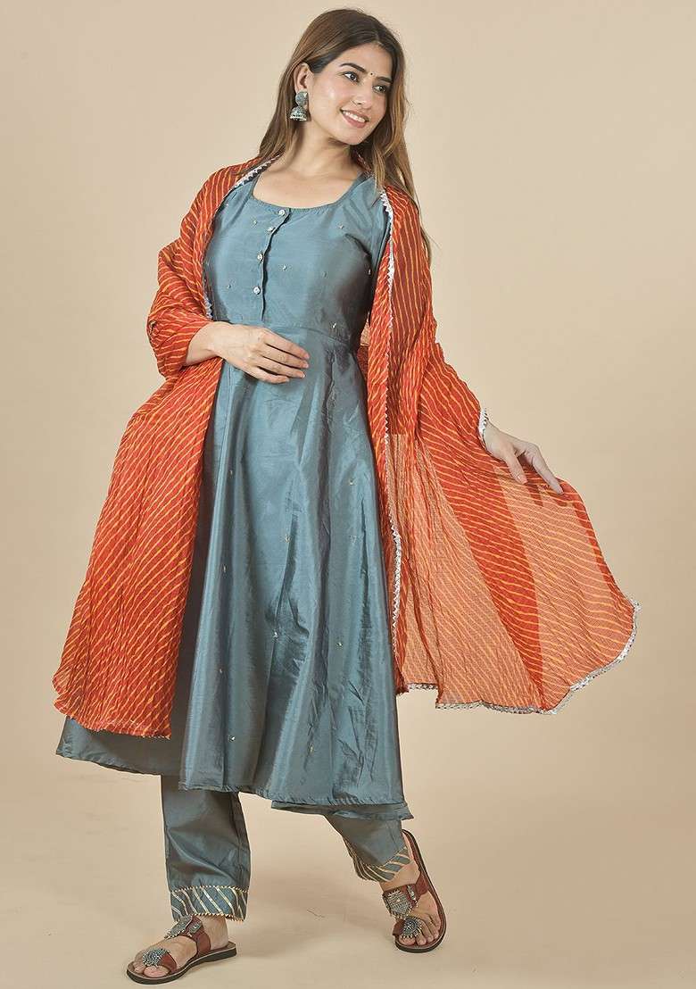 Maroon Poly Blend Lehariya Printed Dupatta - Indya