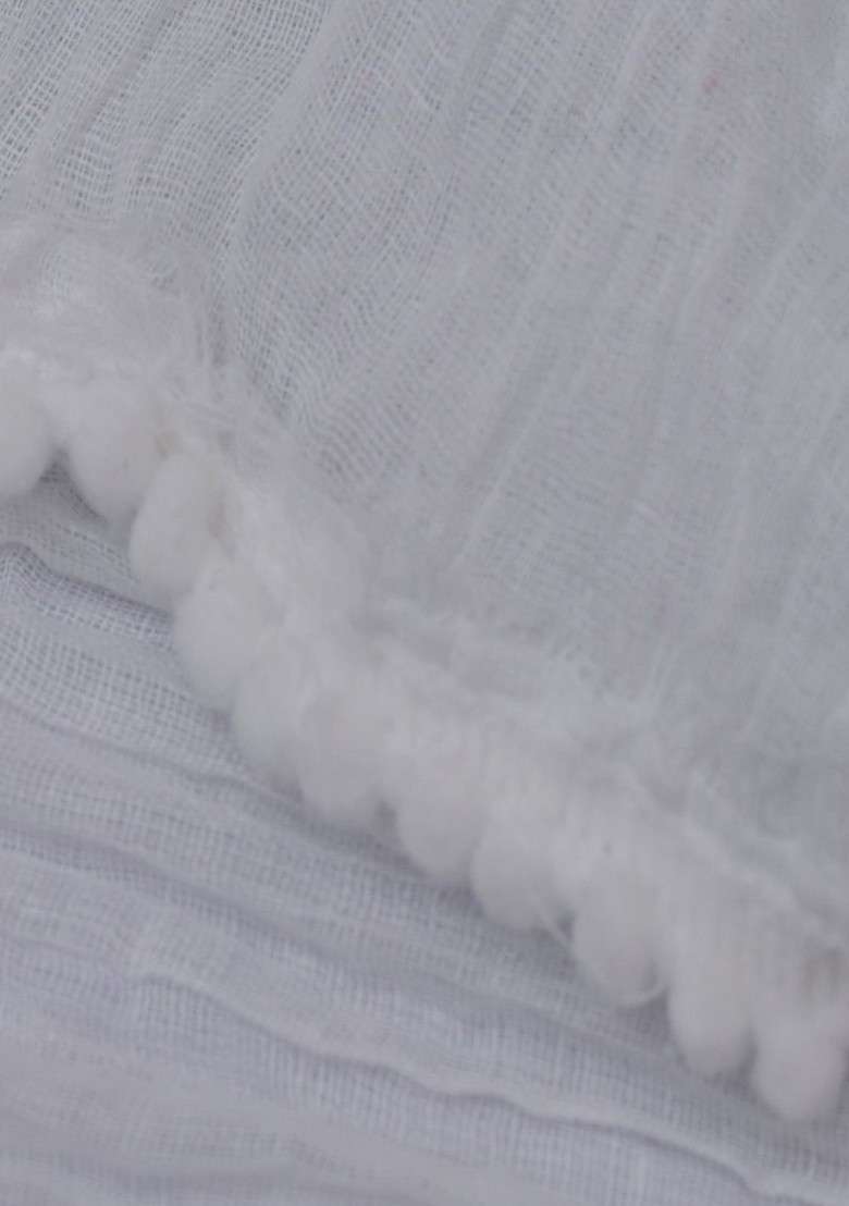 White Poly Blend Pack Of 3 White Dupattas - Indya