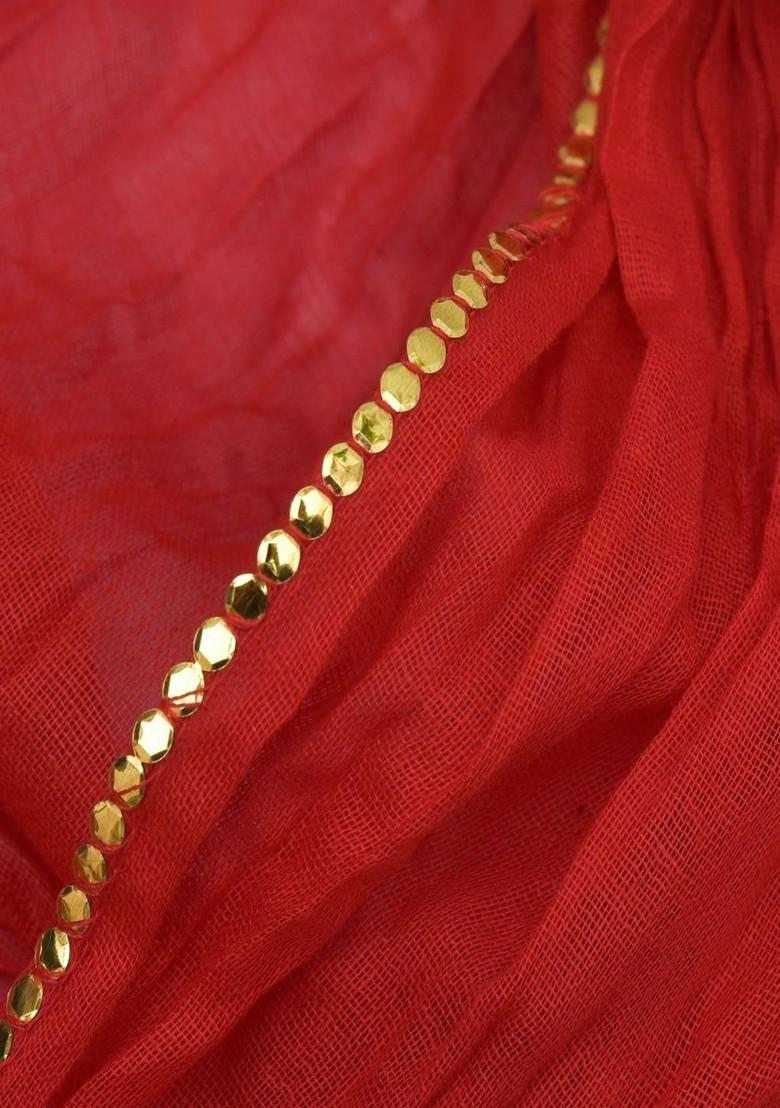 Green Poly Blend Pack Of 5 White Dupattas