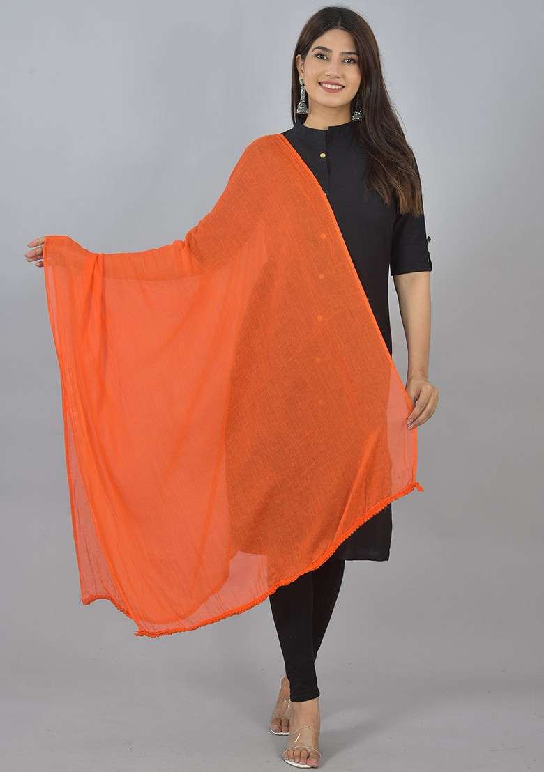 White Poly Blend Pack Of 3 White Dupattas - Indya