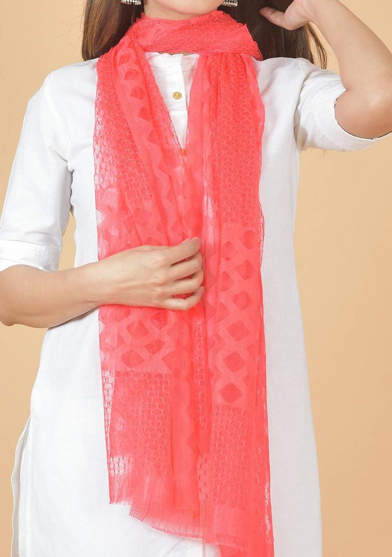 Yellow Poly Blend Selection Of 5 Geometric Woven Design Dupatta