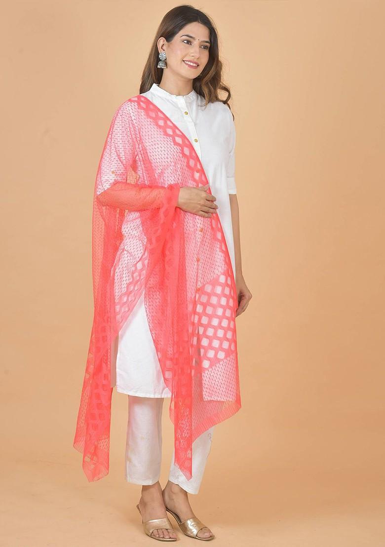 Yellow Poly Blend Selection Of 5 Geometric Woven Design Dupatta