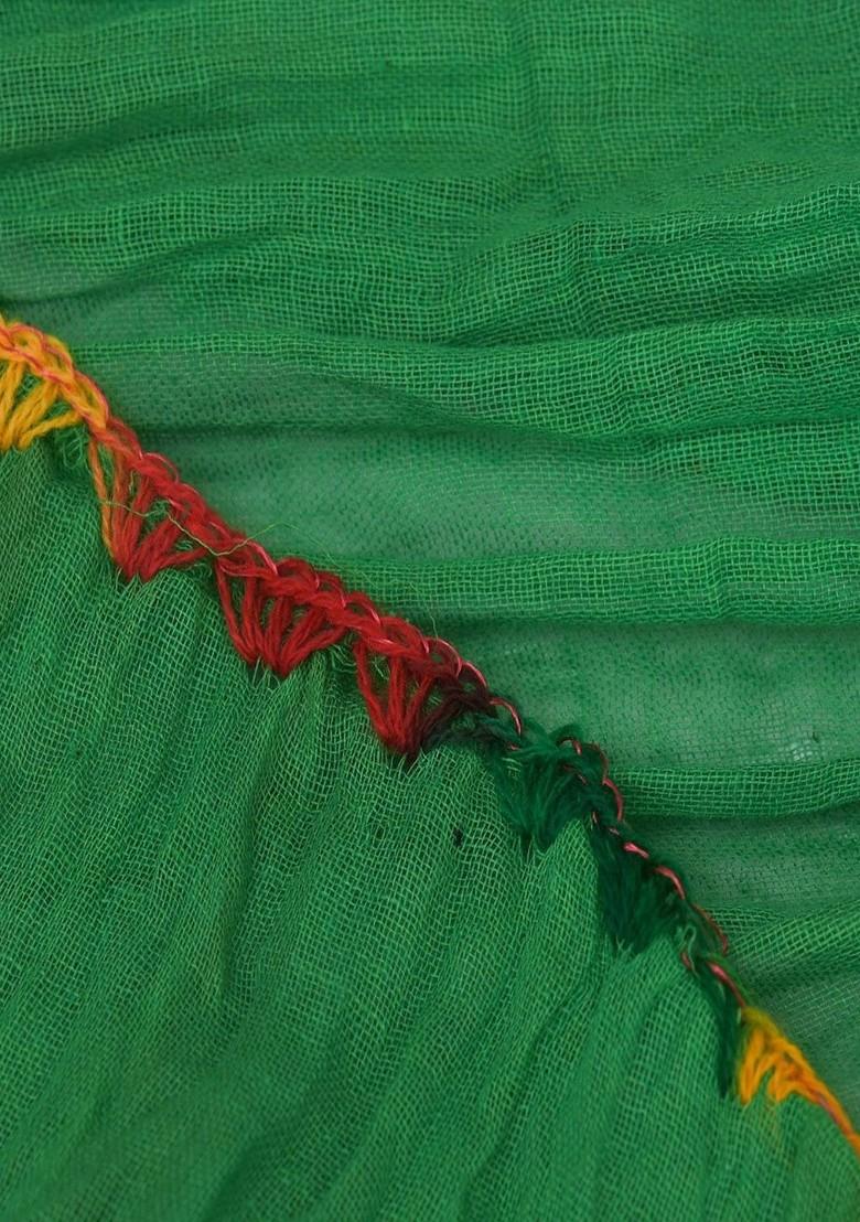 Red Poly Blend Pack Of 5 White Dupattas