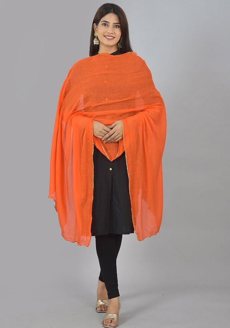 Yellow Poly Blend Pack Of 5 Whitetaping Border Dupatta