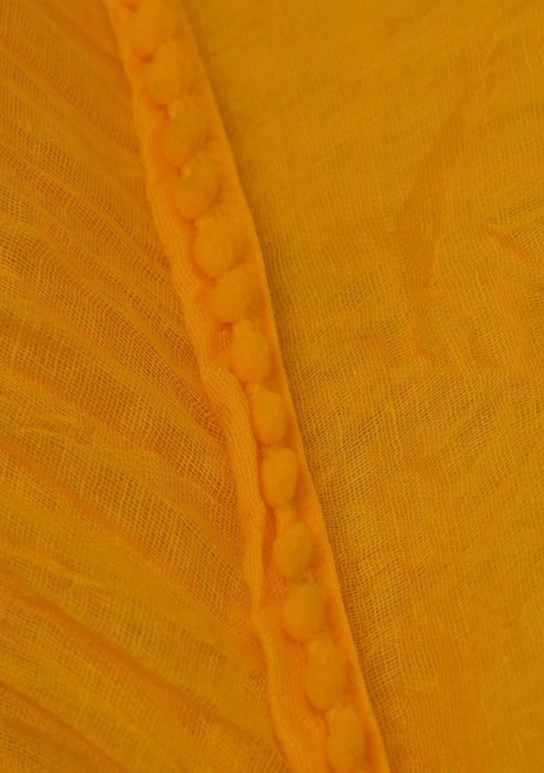 Yellow Poly Blend Pack Of 4 White Dupattas