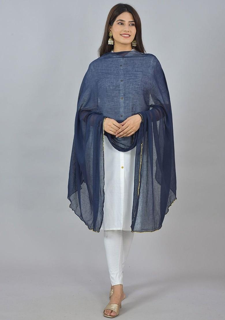 Pink Poly Blend Pack Of 3 White Dupattas